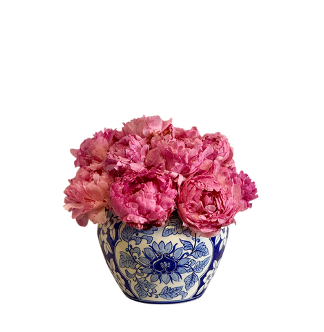 Just Peonies in Chinoiserie Container